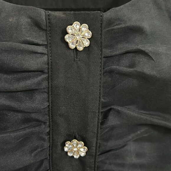 Kate Spade Ruffle Tuxedo Top - L - EUC - Picture 6 of 10